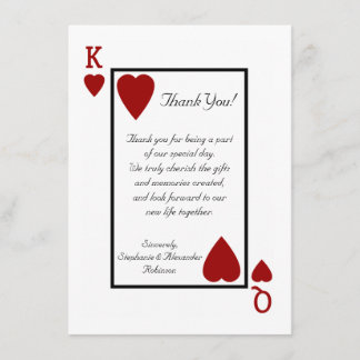 King/Queen Playing Card Thank You Notes