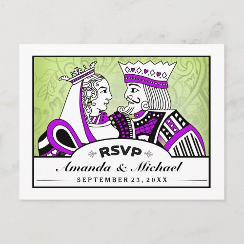 King  Queen Playing Cards RSVP Matching Postcard