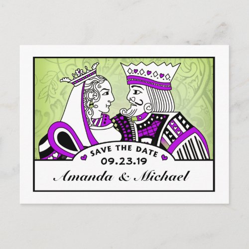 King  Queen Playing Cards Save the Date PostCard