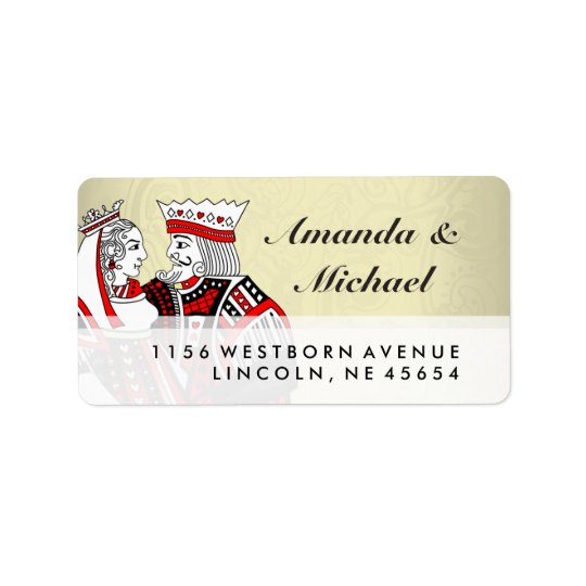 King Queen Playing Cards Wedding Address Labels Zazzle.com