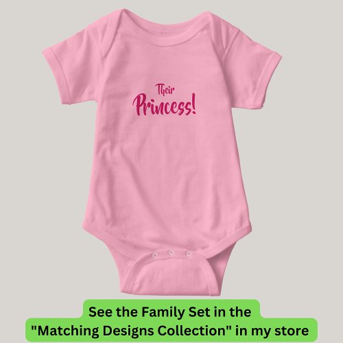 King Queen Prince Their Princess Matching Family Baby Bodysuit