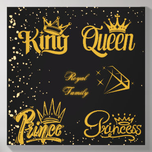 King, Queen, Princess & Prince Canvas Photo Tile