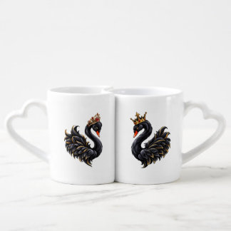 King & Queen Swan Couple Mug Design