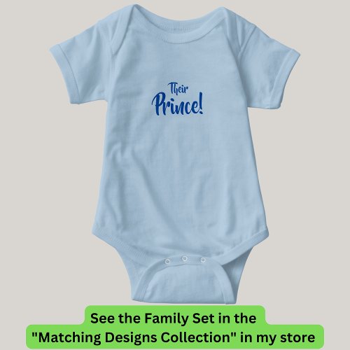 King Queen Their Prince Princess Matching Family Baby Bodysuit