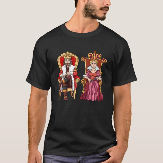 King Queen with Crown on the Throne T-Shirt (Front)