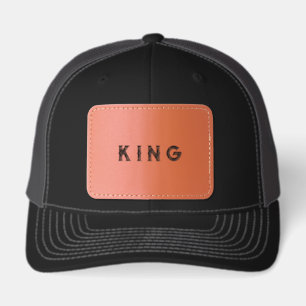 KING Rectangle Stylish Classic Black Handsome-Cap Leather Patch Hat