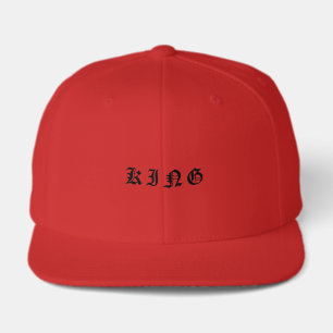 KING Red Color Powerful Message-Hat Fashion-Cap Visor