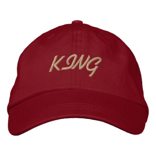 KING Red Color Super Handsome Elegant_Hat Visor Embroidered Baseball Cap