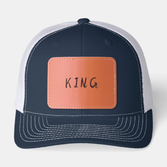 KING Richardson Style Powerful Mesh Back Casual  Leather Patch Hat (Front)