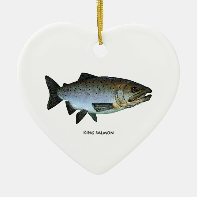 King Salmon Ceramic Ornament (Front)