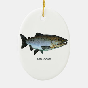 King Salmon Ceramic Ornament