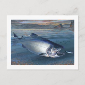 King Salmon Postcard by cleverpupart at Zazzle