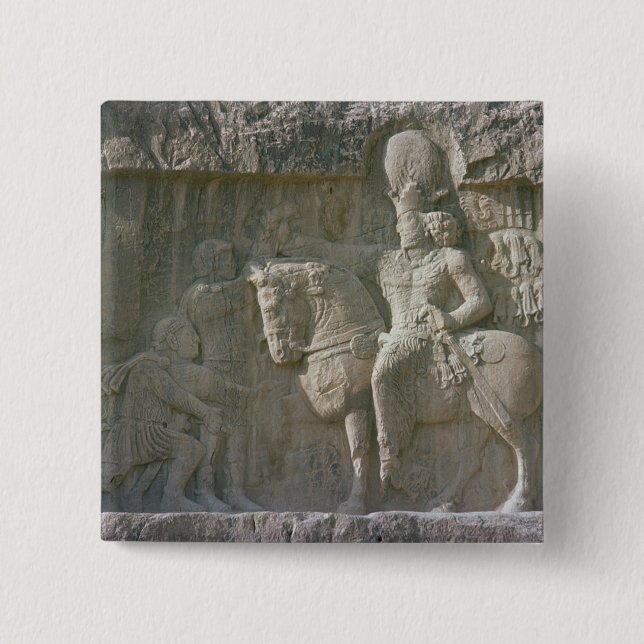 King Shapur I and Valerian Sassanian Pinback Button (Front)