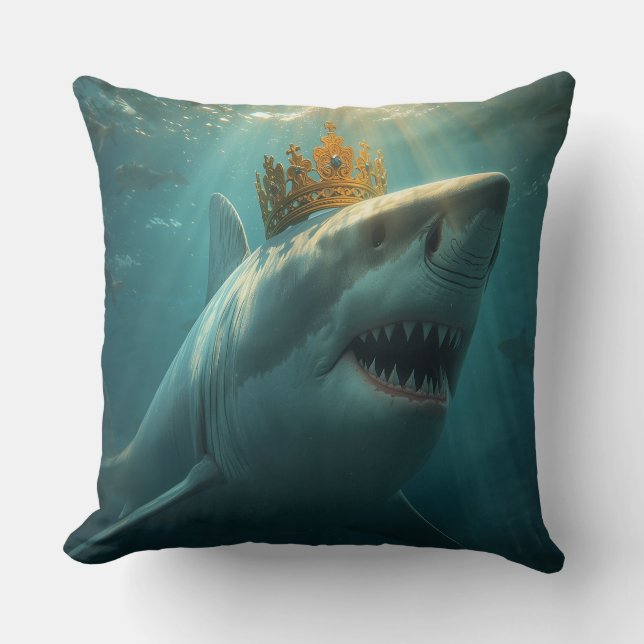 King shark throw pillow (Front)