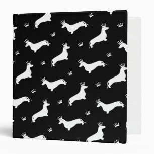 King Short Hair Dachshund - pattern 2 3 Ring Binder