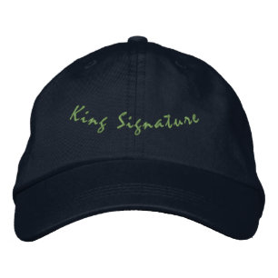 KING SIGNATURE Text Adjustable Navy-Hat Modern Fit Embroidered Baseball Cap