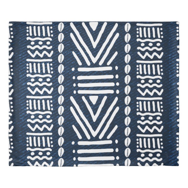 King Size African Blue Denim Duvet Cover (Front)