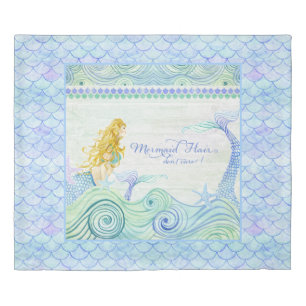 King Size Beach Mermaid Hair Don't Care Saying Duvet Cover