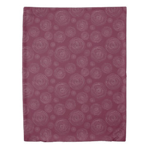 King Size Burgundy Circles Duvet Cover