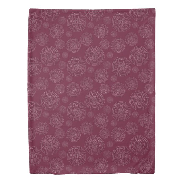 King Size Burgundy Circles Duvet Cover (Front)