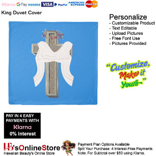 King Size Duvet Cover Blue Background