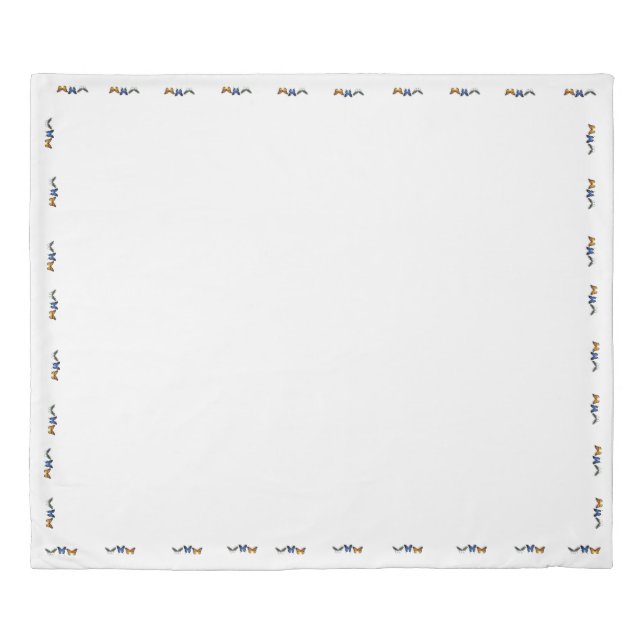 King Size Duvet Cover Butterflies Pattern Border (Front)