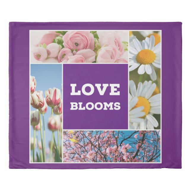 King Size Love Blooms Duvet Cover (Front)