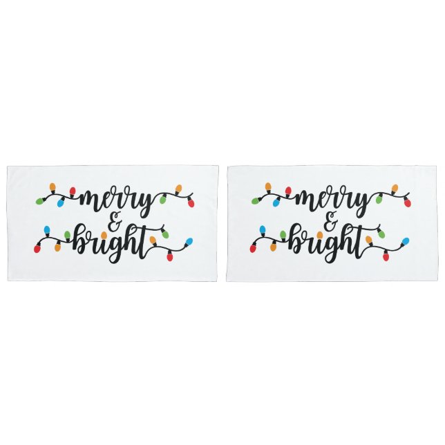 King Size Merry & Bright Pillowcase Set (Front-Set)