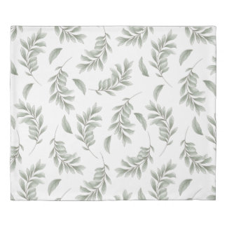 King Size Sage Green Botanical Duvet Cover