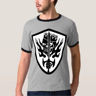 King Skull Flaming Shield T-Shirt
