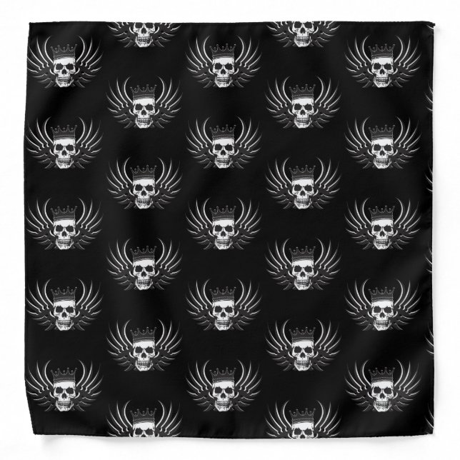 King Skull with Wings Bandana (Front)