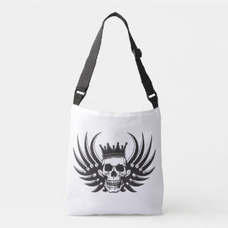 King Skull with Wings Crossbody Bag