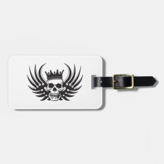 King Skull with Wings Luggage Tag
