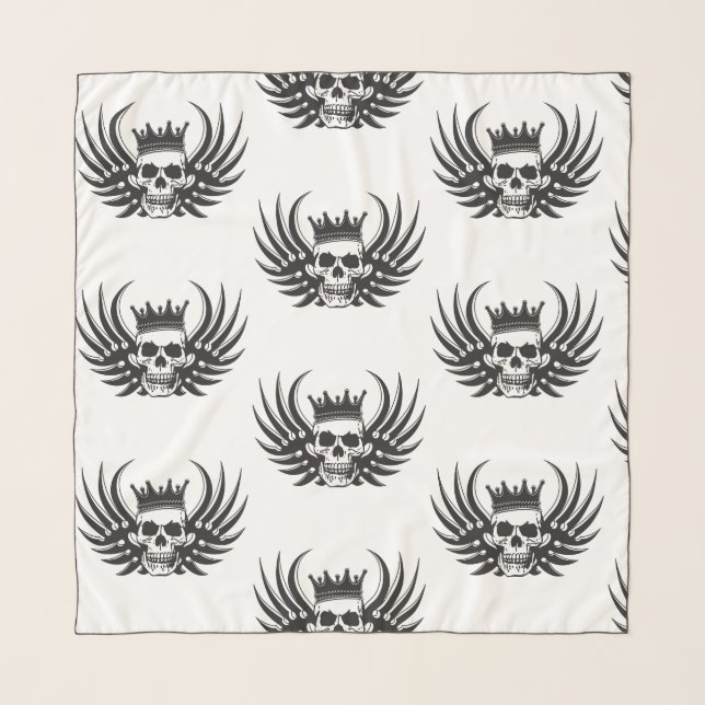 King Skull with Wings Scarf (Front)
