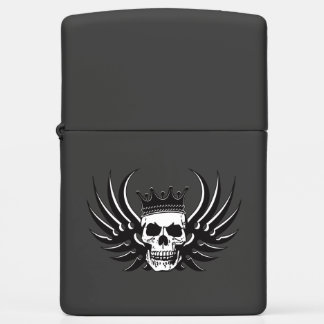 King Skull with Wings Zippo Lighter