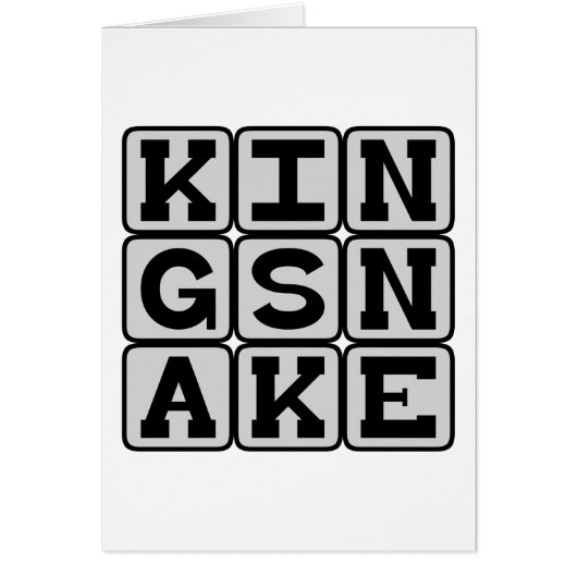 King Snake, Slithering Reptile Cards (Front)