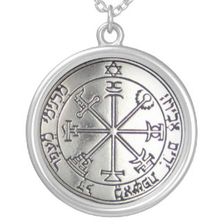 King Solomon 7th Sigil of Jupiter Medallion Silver Plated Necklace