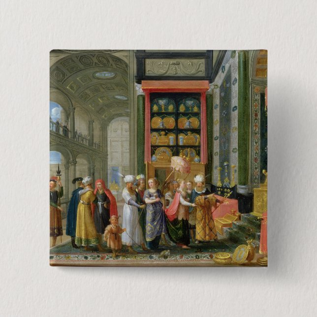 King Solomon and the Queen of Sheba Pinback Button (Front)