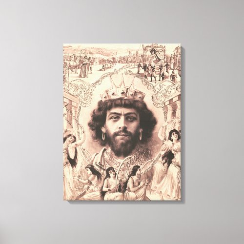 King Solomon Surrounded By Dancing Girls Canvas Print