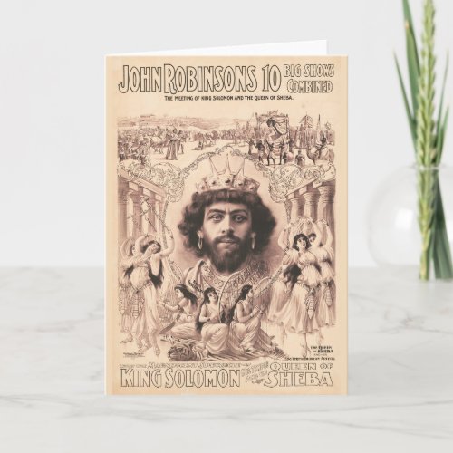 King Solomon Surrounded By Dancing Girls Card