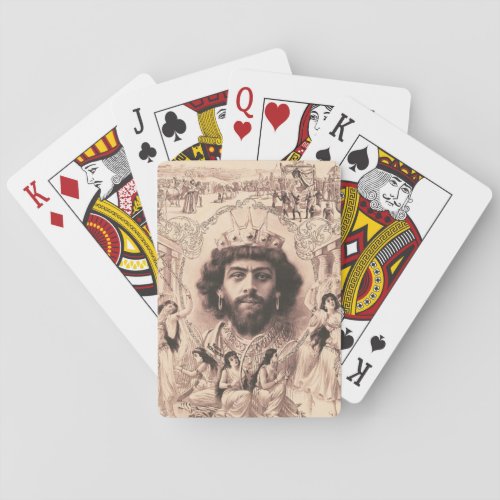 King Solomon Surrounded By Dancing Girls Poker Cards