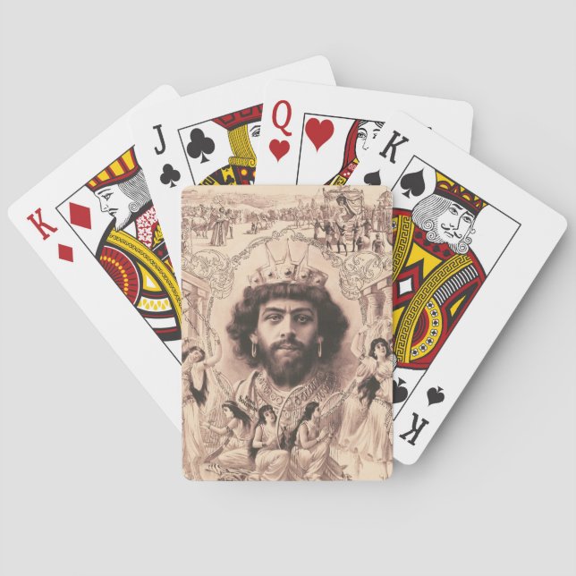 King Solomon Surrounded By Dancing Girls Poker Cards (Back)