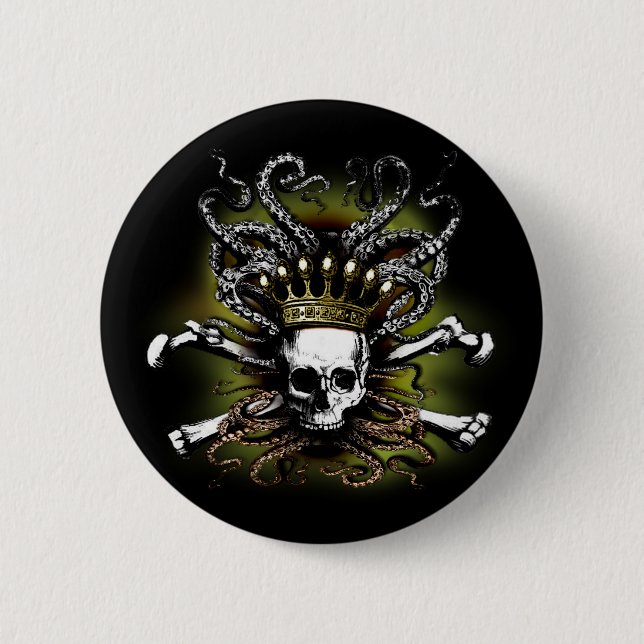 King Squid Skull Button (Front)