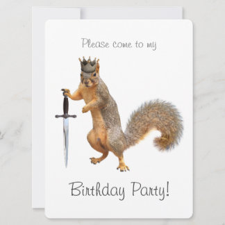 King Squirrel Birthday Party Invitation