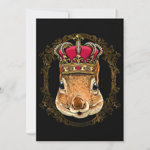 King Squirrel Wearing CrownQueen Squirrel Animal 3 Invitation