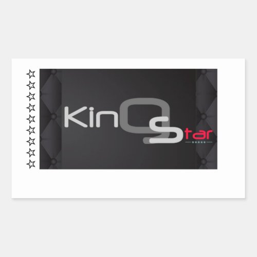King star rectangular sticker
