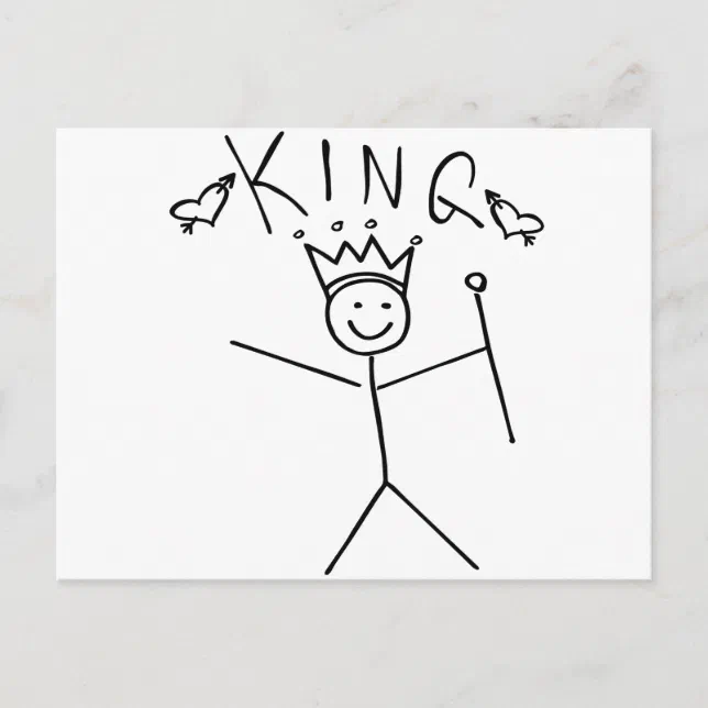 King Stick Figure Postcard | Zazzle