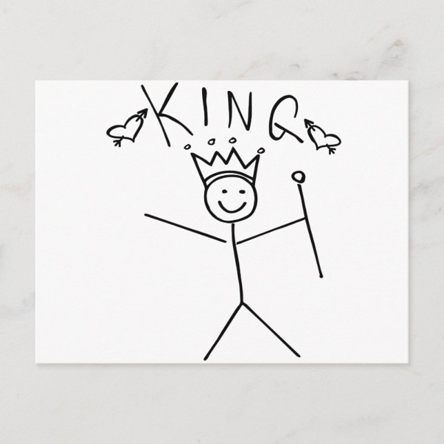 King Stick Figure Postcard (Front)