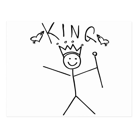 King Stick Figure Postcard | Zazzle.com