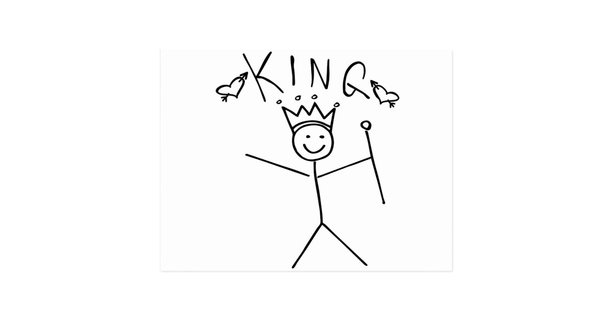 King Stick Figure Postcard